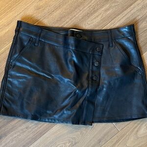 We The Free Black Faux Leather Mini Skirt